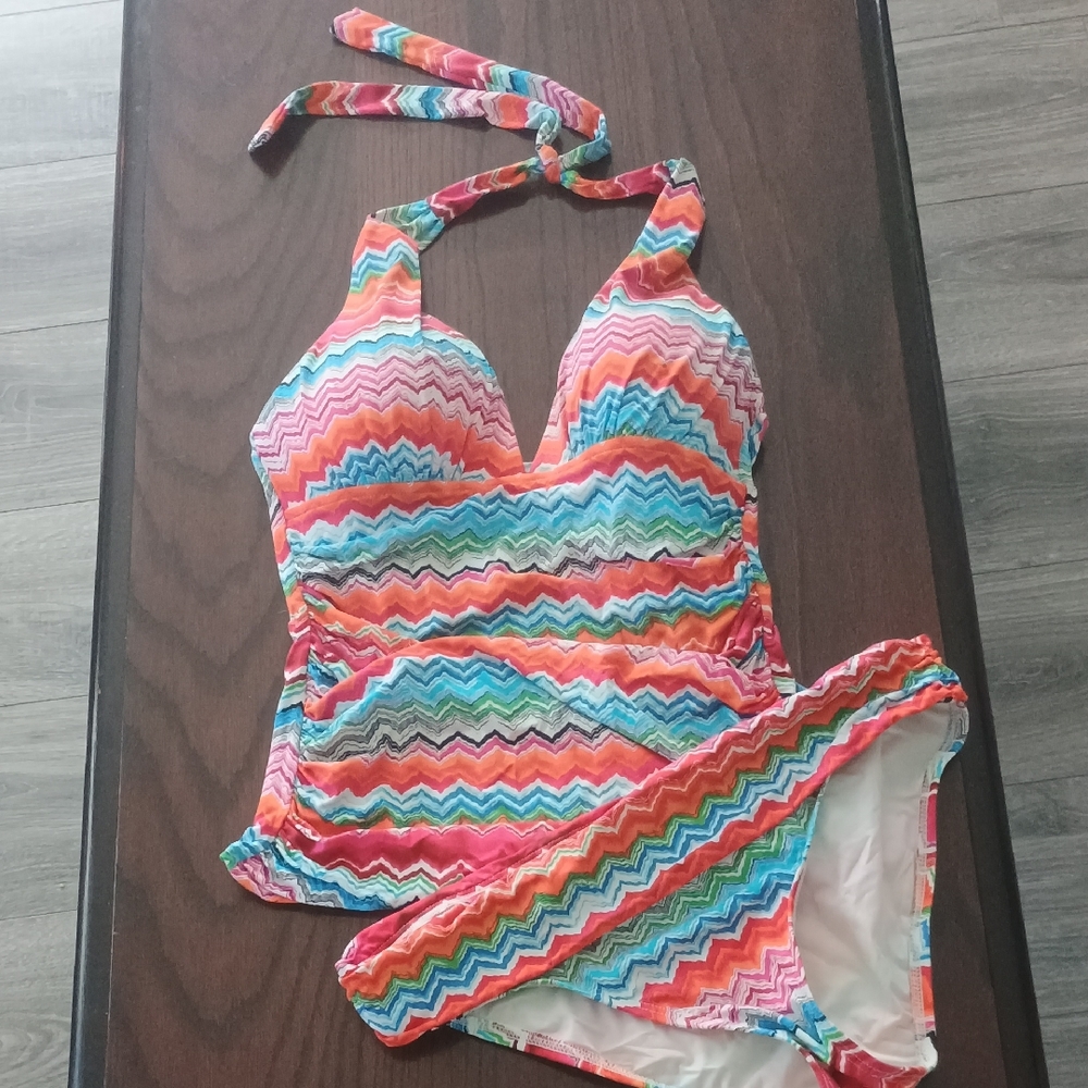 La Blanca Multicolor Zigzag Bikini Set